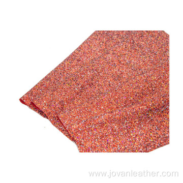 Chunky glitter PU vinyl faux leather for shoes